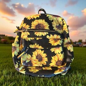 New Sunflower Print Backpack